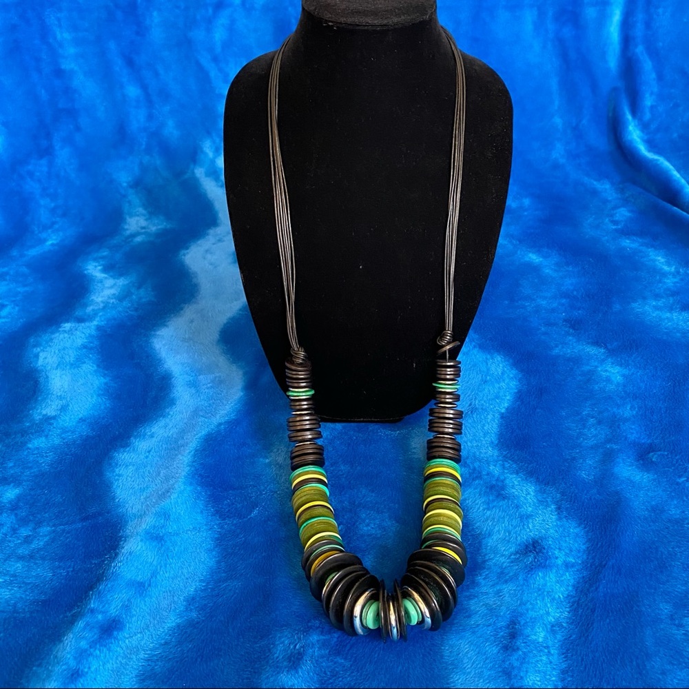 Chico's NWOT long adjustable button-like necklace